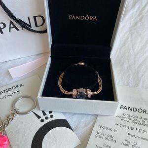 Brand New Never Worn Pandora Moments Rose Gold Plated Charm Bracelet